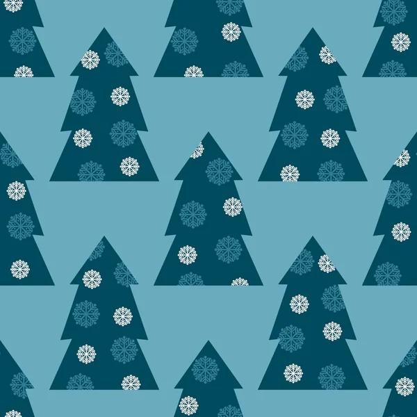 Winter Forest Seamless Christmas Tree Pattern New Year Wrapping Paper — 图库照片