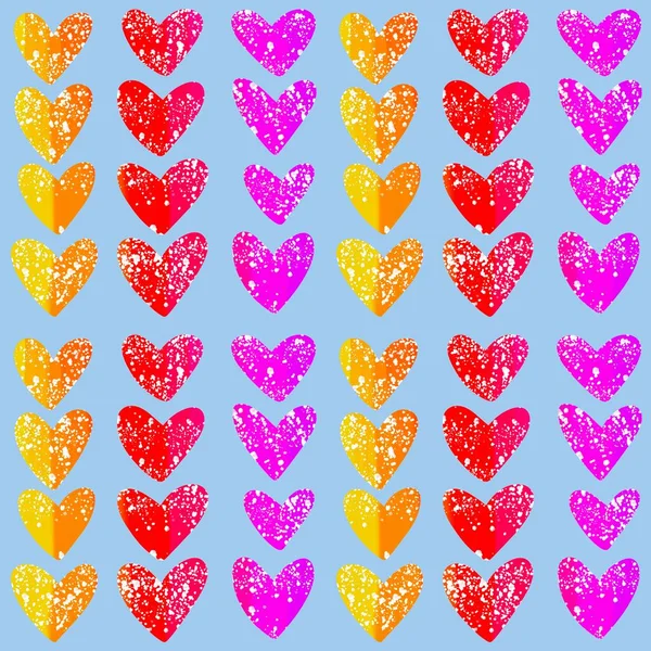 Valentine Corações Sem Costura Desenho Animado Padrão Para Papel Embrulho — Fotografia de Stock