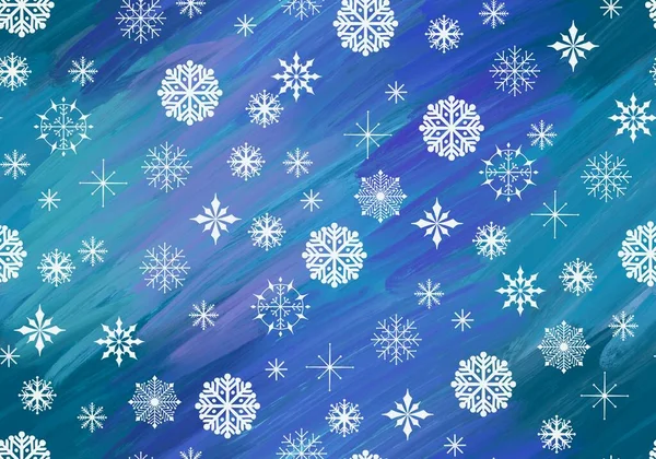 Modello Fiocchi Neve Noel Senza Cuciture Invernali Tessuti Carta Regalo — Foto Stock