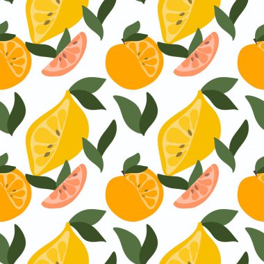 Yaz meyvesiz karikatür polka kağıtları, kıyafet baskıları, kumaşlar, çocuk aksesuarları, çarşafları ve mutfak tekstili için limon desenli. Yüksek kaliteli illüstrasyon