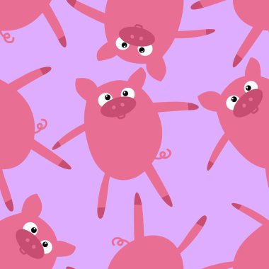 Çiftlik hayvanları çizgi film desenleri kağıt, kumaş, çarşaf, ambalaj ve çocuk giysileri baskısı için. Yüksek kaliteli illüstrasyon