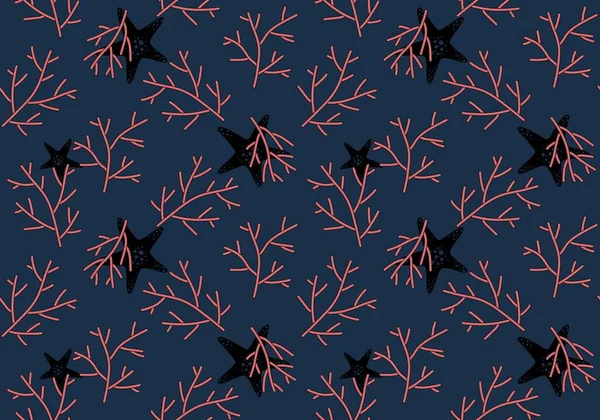 Summer floral animals seamless coral pattern for wrapping paper and fabrics and linens and kids clothes print and swimsuit textiles. High quality illustration