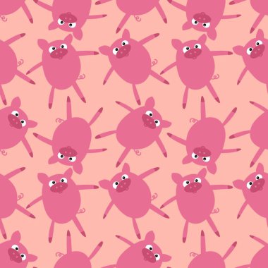 Çiftlik hayvanları çizgi film desenleri kağıt, kumaş, çarşaf, ambalaj ve çocuk giysileri baskısı için. Yüksek kaliteli illüstrasyon