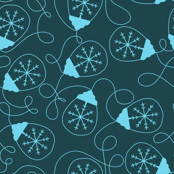 Kış Aydınlatması Pürüzsüz Ampuller Çizgi Film Kar Taneleri Desenleri Ambalajlar — Stok fotoğraf