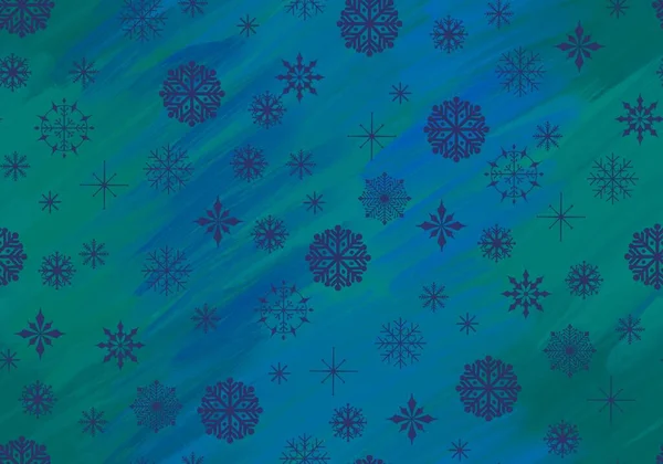 冬季无缝诺埃尔雪花图案面料 包装纸 印刷品和孩子 圣诞礼物和新年装饰品 高质量的例证 — 图库照片