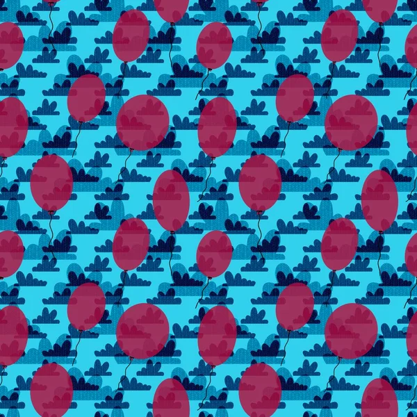 Карикатурный Градиент Бесшовный Кавайские Облака Рисунок Упаковки Бумаги Тканей Постельного — стоковое фото