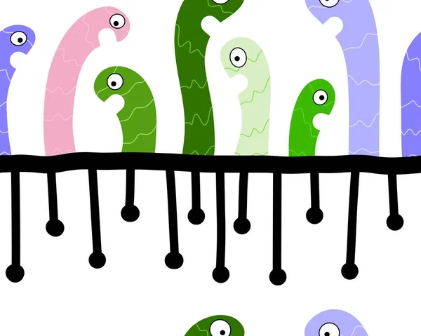 Cartoon Dieren Speelgoed Naadloze Wormen Slangen Patroon Voor Het Inpakken — Stockfoto