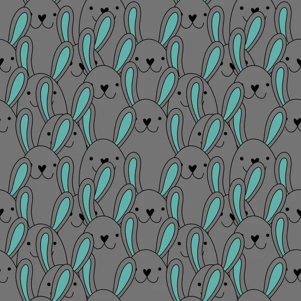 Cartoon Animals Kawaii Seamless Rabbit Bunnies Pattern Wrapping Paper Kids — Stock Photo, Image
