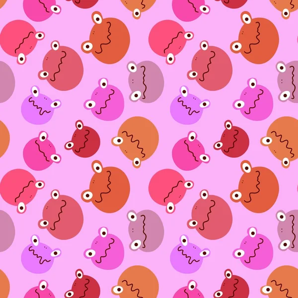Cartoon animals seamless frogs pattern for wrapping paper and fabrics and linens and kids clothes print and packaging. High quality illustration