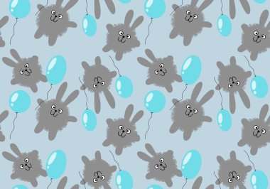 Çizgi filmlerdeki tavşan desenleri ambalaj kağıtları, kumaşlar, çarşaflar, çocuk kıyafetleri ve şenlik aksesuarları için. Yüksek kaliteli illüstrasyon