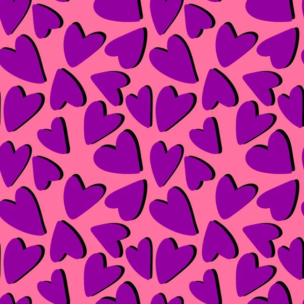 Corazones San Valentín Patrón Dibujos Animados Sin Costuras Para Papel —  Fotos de Stock