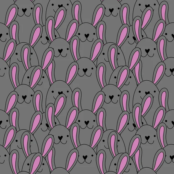 Tecknad Djur Kawaii Sömlösa Kanin Kaniner Mönster För Inslagning Papper — Stockfoto