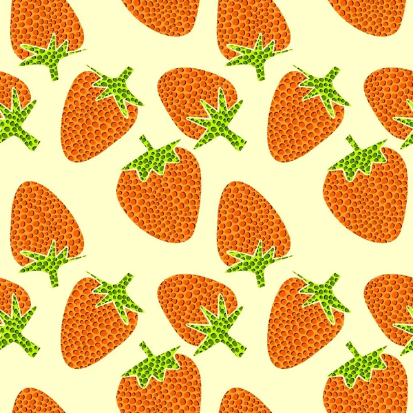 Cartoon fruit polka dots seamless strawberry pattern for summer fabrics and linens and wrapping paper and kids clothes print and packaging and swimsuit textiles and kitchen. High quality illustration