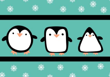 Kış hayvanları, karikatürsüz penguen çizgi filmi Kawaii Noel balık desenli ambalaj kağıdı ve çocuk giysileri baskısı, kumaşlar, çarşaflar ve Noel ambalajı. Yüksek kaliteli illüstrasyon