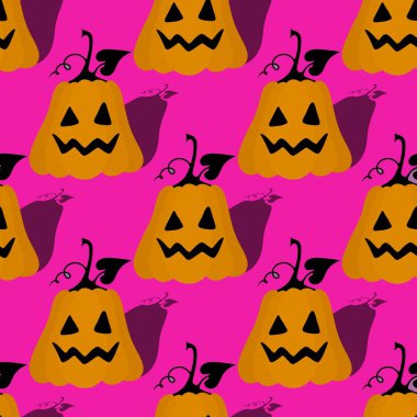 Halloween seamless pumpkins pattern for fabrics and wrapping paper and clothes print and notebooks and accessories and party. High quality illustration