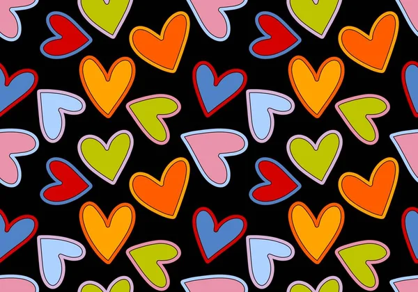 Valentines Hjärtan Sömlös Tecknad Mönster För Inslagning Papper Och Barn — Stockfoto
