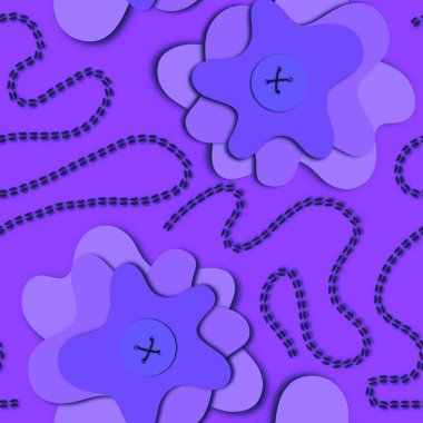 Kağıt, çarşaf, kumaş, giysi baskısı, çocuk defterleri, ambalaj ve mutfak tekstili için soyut, dikişsiz çiçek deseni. Yüksek kaliteli illüstrasyon