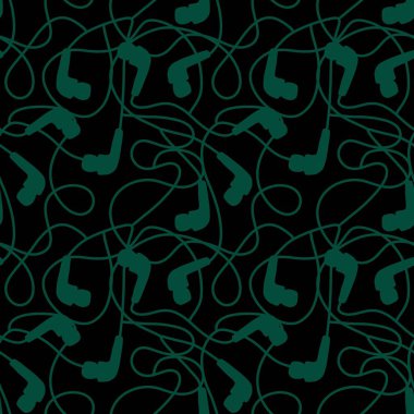 Müzik teknolojisi, kulaklıklar, çocuk giysileri, kumaşlar, çarşaflar ve aksesuarlar için çizgi film desenleri. Yüksek kaliteli illüstrasyon