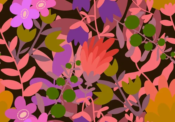Абстрактні Квіткові Безшовні Квіткові Смуги Візерунка Обгортання Паперу Постільної Білизни — стокове фото