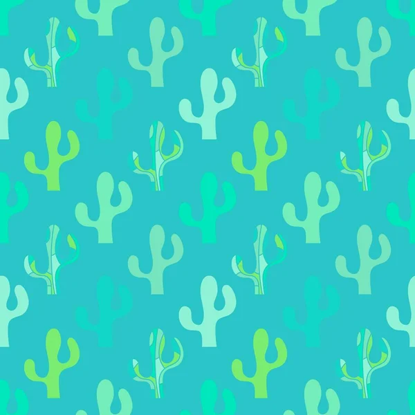 stock image Summer floral seamless cartoon cactus pattern for wrapping paper and fabrics and linens and vacation accessories and kids clothes print and swimsuit textiles. High quality illustration