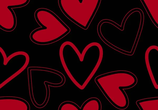Valentines Καρδιές Αδιάλειπτη Μοτίβο Κινουμένων Σχεδίων Για Χαρτί Περιτυλίγματος Και — Φωτογραφία Αρχείου