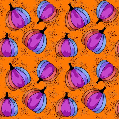 Halloween seamless pumpkins pattern for fabrics and wrapping paper and clothes print and notebooks and accessories and party. High quality illustration