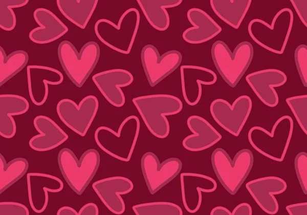 San Valentino Cuori Senza Soluzione Continuità Modello Cartone Animato Avvolgere — Foto Stock