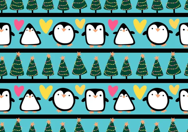 Kış hayvanları, karikatürsüz penguen çizgi filmi Kawaii Noel balık desenli ambalaj kağıdı ve çocuk giysileri baskısı, kumaşlar, çarşaflar ve Noel ambalajı. Yüksek kaliteli illüstrasyon