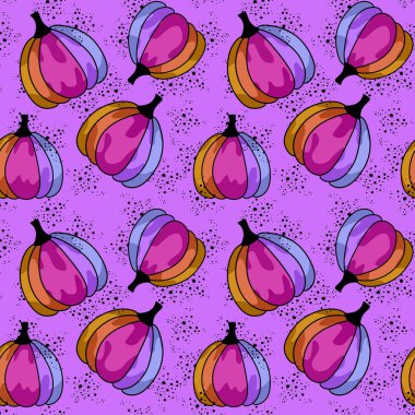 Halloween seamless pumpkins pattern for fabrics and wrapping paper and clothes print and notebooks and accessories and party. High quality illustration