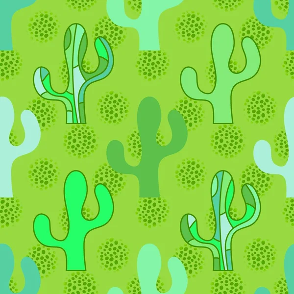 Modèle Cactus Bande Dessinée Sans Couture Floral Été Pour Papier — Photo