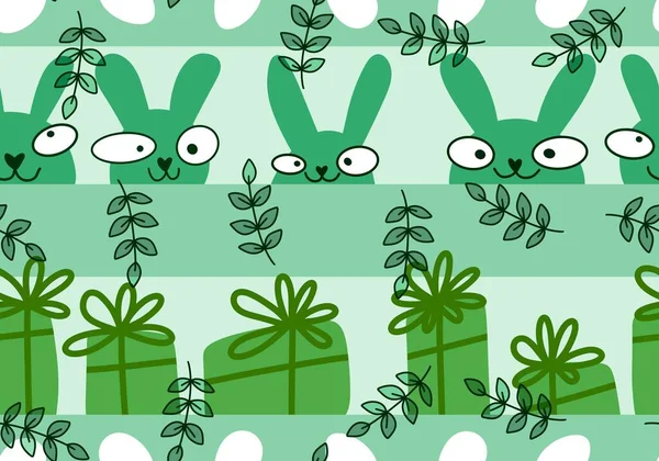 Cartoon animals seamless rabbit bunnies pattern for wrapping paper and fabrics and linens and kids clothes print. High quality illustration