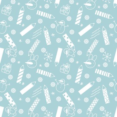 Kağıt, kumaş, çarşaf, çocuk giysisi baskısı, okul ve ambalaj için kardan adam desenleri. Yüksek kaliteli illüstrasyon