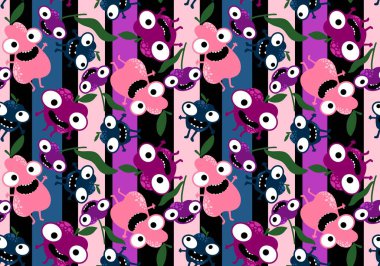 Çizgi film hasadı elmalar, armutlar ve erik desenleri kağıt, kumaş, çarşaf, ambalaj ve çocuk giysileri baskısı ve mutfak tekstili için. Yüksek kaliteli illüstrasyon