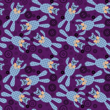 Çizgi filmlerdeki oyuncaklar, kusursuz ayı desenli ambalajlar, çocuk giysileri, kumaşlar, çarşaflar ve paketleme kutuları. Yüksek kaliteli illüstrasyon