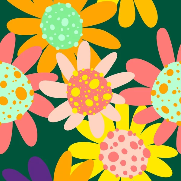 Abstrato Floral Padrão Listras Flores Sem Costura Para Papel Embrulho — Fotografia de Stock