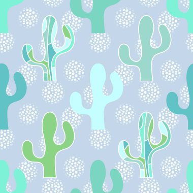 Kağıt, kumaş, çarşaf, tatil aksesuarları ve çocuk giysileri baskısı ve mayo tekstili için yaz çiçeksiz kaktüs deseni. Yüksek kaliteli illüstrasyon