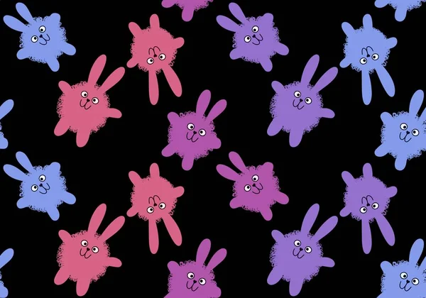 Cartoon Animals Seamless Rabbit Bunnies Pattern Wrapping Paper Fabrics Linens — Stock Photo, Image