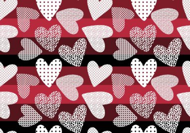 Sevgililer Günü karikatür desenleri ambalaj kâğıdı ve çocuk giysileri, kumaşlar, aksesuarlar, çarşaflar ve tekstil. Yüksek kaliteli illüstrasyon