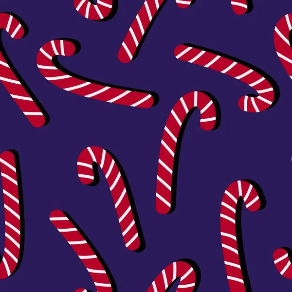 롤리팝 사탕은 포장지 그리고 아이들의 프린트와 상자를 윤활유없는 크리스마스 패턴이다 — 스톡 사진