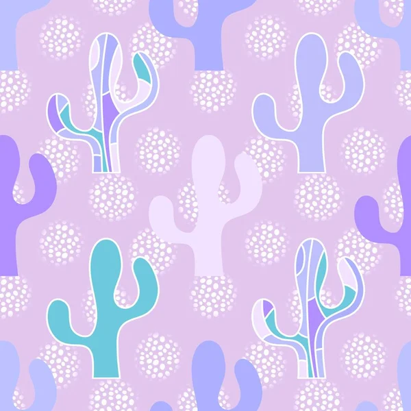 stock image Summer floral seamless cartoon cactus pattern for wrapping paper and fabrics and linens and vacation accessories and kids clothes print and swimsuit textiles. High quality illustration