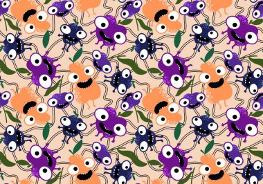 Çizgi film hasadı elmalar, armutlar ve erik desenleri kağıt, kumaş, çarşaf, ambalaj ve çocuk giysileri baskısı ve mutfak tekstili için. Yüksek kaliteli illüstrasyon