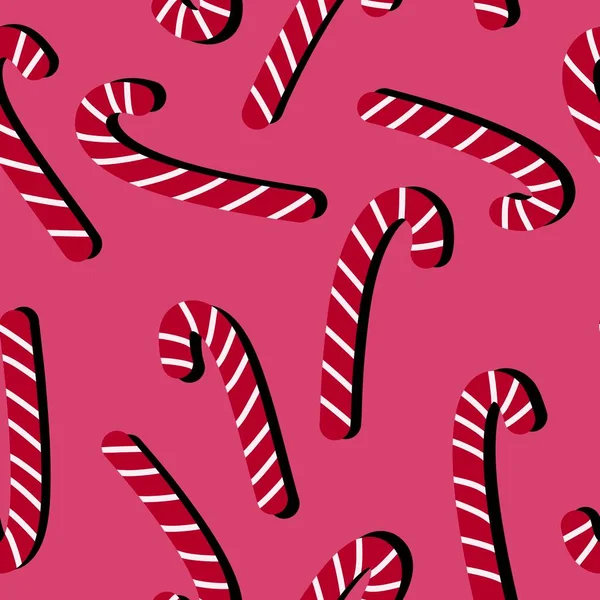 롤리팝 사탕은 포장지 그리고 아이들의 프린트와 상자를 윤활유없는 크리스마스 패턴이다 — 스톡 사진