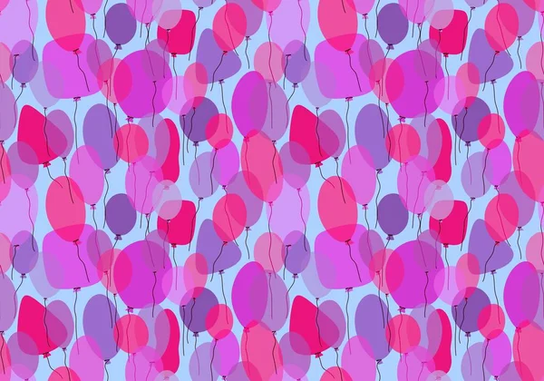 Festive Cartoon Seamless Balloons Pattern Wrapping Paper Fabrics Linens Birthday — Stock Photo, Image
