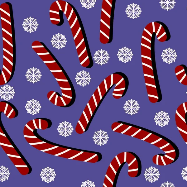 Noel ambalaj kağıdı, kumaş, çarşaf ve çocuk giysileri baskısı ve hediye paketi için Noel şekersiz nane şekeri. Yüksek kaliteli illüstrasyon