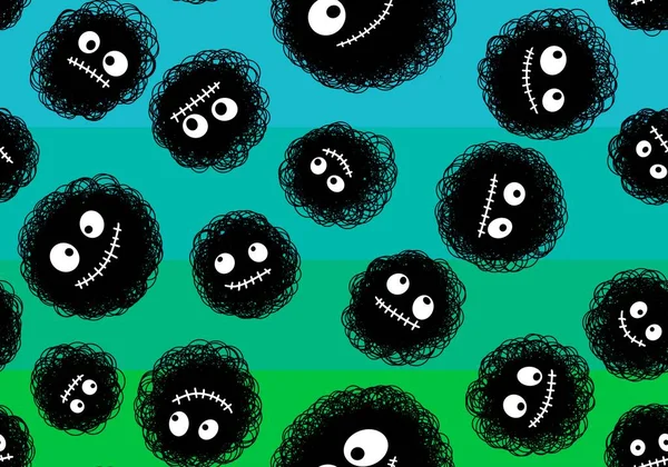 Cartoon Doodle Monsters Seamless Aliens Animals Pattern Wrapping Paper Fabrics — Stock Photo, Image