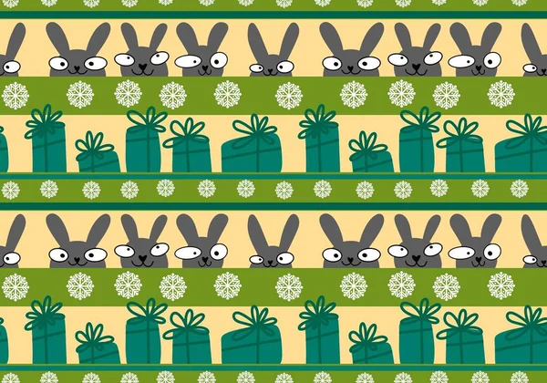 Dibujos Animados Animales Conejo Sin Costura Conejitos Patrón Para Papel —  Fotos de Stock
