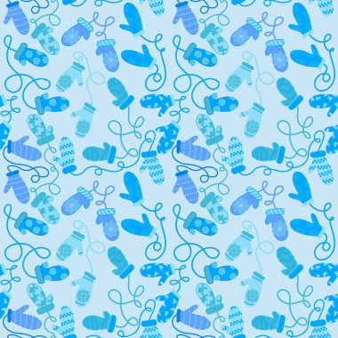 Sıcak kış çocukları, kağıt, giysi baskısı, aksesuar ve defterler için kusursuz Noel havası eldiveni. Yüksek kaliteli illüstrasyon