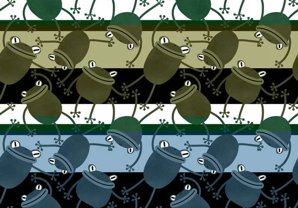 Cartoon animals seamless frogs pattern for wrapping paper and fabrics and linens and kids clothes print and kindergarten textiles. High quality illustration