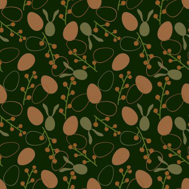 Easter eggs seamless spring pattern for kids clothes print and accessories and notebooks and wrapping paper and fabrics and kitchen. High quality illustration