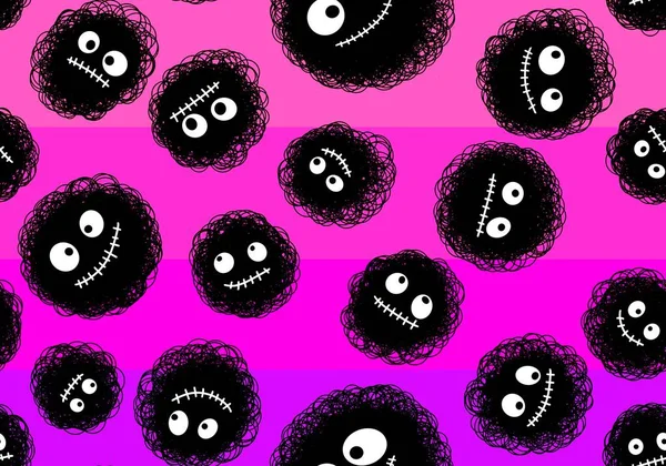Cartoon Doodle Monsters Seamless Aliens Animals Pattern Wrapping Paper Fabrics — Stock Photo, Image